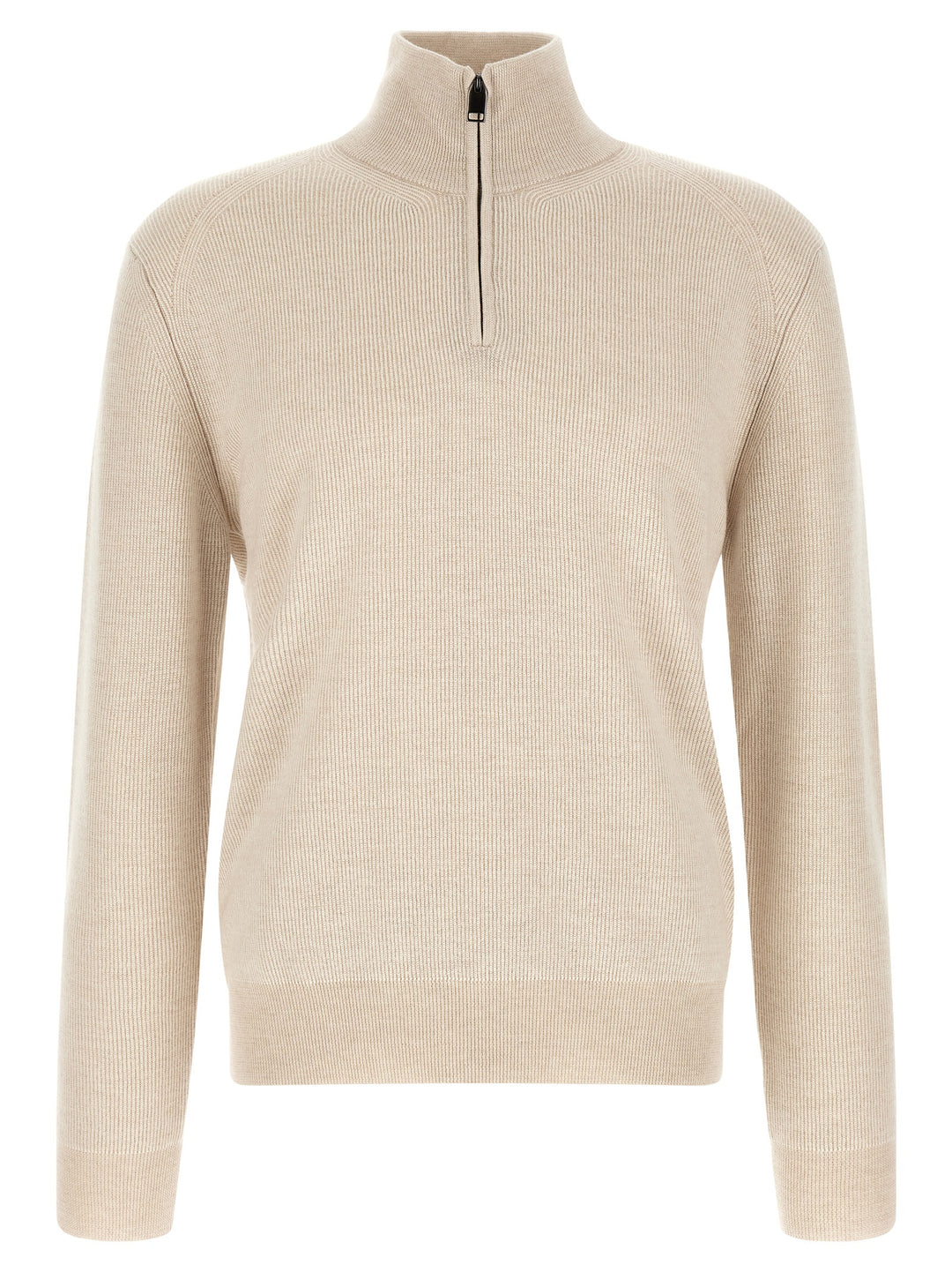 Brioni High Neck Sweater With Zip Felpe - Beige | 9ad0938effa74c6c24efb90f0501939ce8d97e70