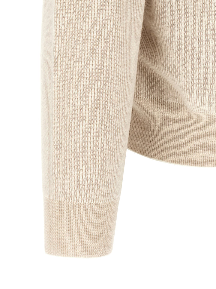 Brioni High Neck Sweater With Zip Felpe - Beige | ec3ee30d45c9e382c99ff61f668214fbbcafa826