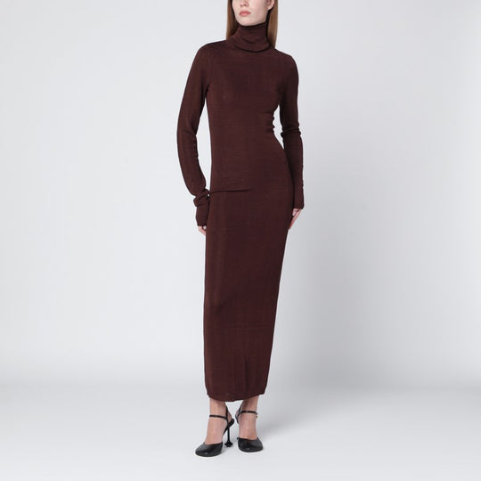 Brown Turtleneck Dress