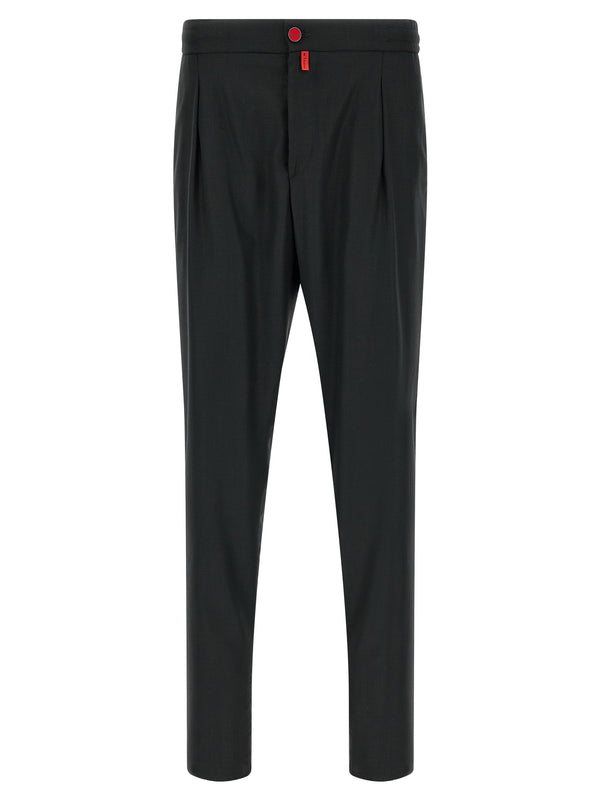 Red Button Grey Pants