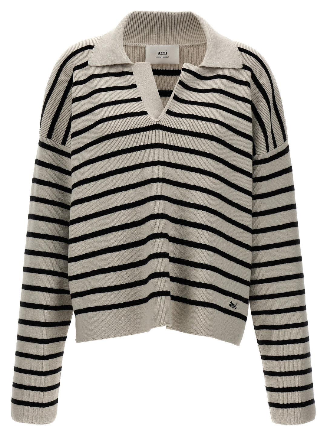 Striped Polo Sweater Maglioni Bianco/Nero