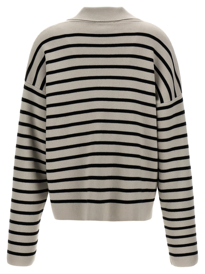 Striped Polo Sweater Maglioni Bianco/Nero