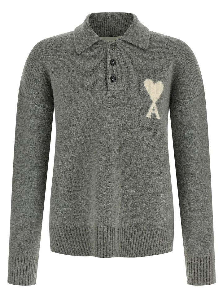 Ami Paris Ami De Coeur Polo - Grigio | 3c5977352d609245d57b247a2ba7d225d28fda55