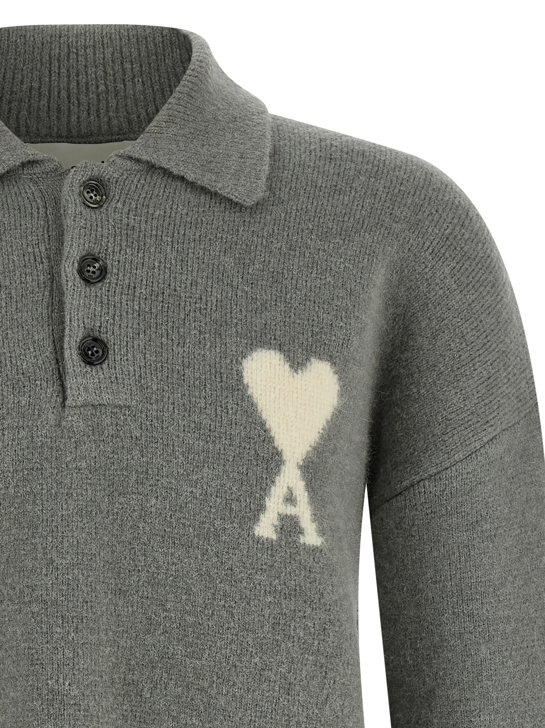 Ami Paris Ami De Coeur Polo - Grigio | f93143048b5e1d83ede6ef7a5d69a76e5b097bb6
