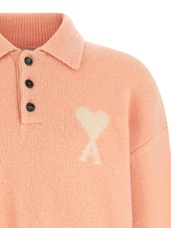 Ami Paris Ami De Coeur Polo - Rosa | cd4a765428bcaea2a5eb25d53b5a63cd9fbcd9dc