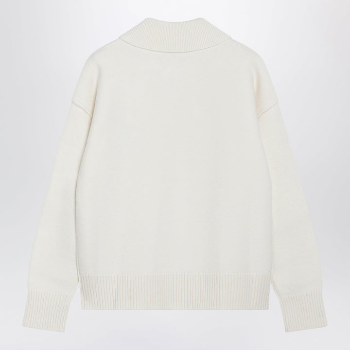 Ami Paris Suéter Polo de Lana Ami De Coeur Blanco
