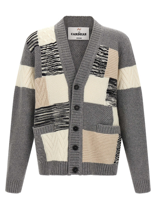 Patchwork Cardigan Maglioni Beige