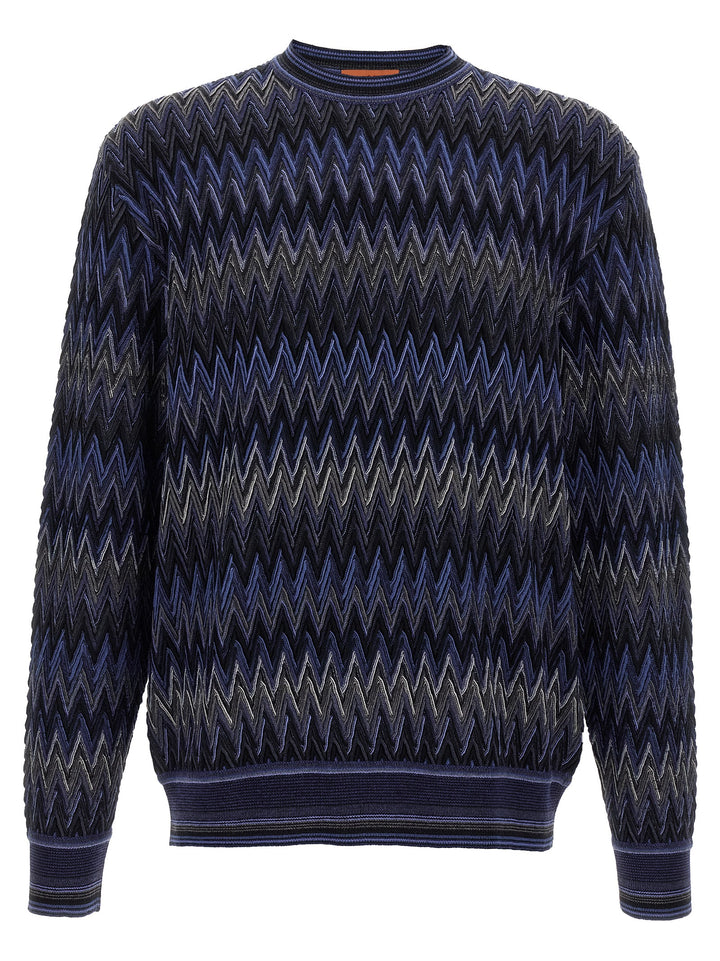 Missoni Zigzag Pattern Sweater Maglioni - Blu | 3626f38e3463ce00a2d93db99d97f11c7af15a76
