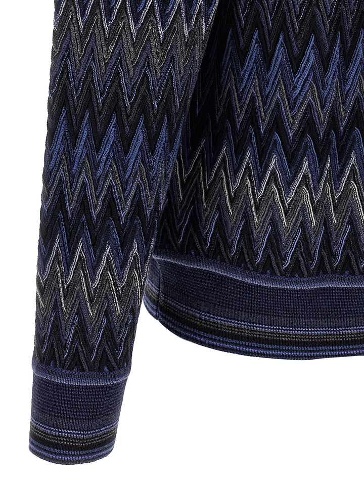 Missoni Zigzag Pattern Sweater Maglioni - Blu | 67eb4cd03e3f03c71c776ffd1663127be04d9d65
