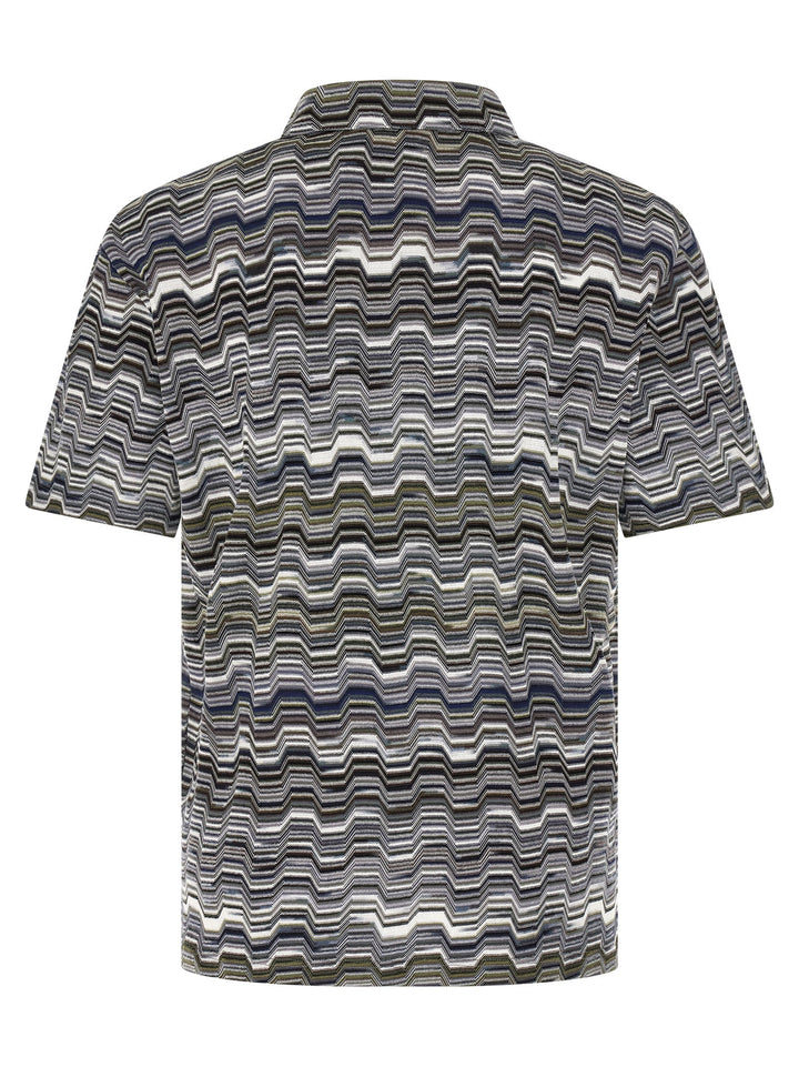 Missoni Irregular Zigzag  Shirt Polo - Verde | 3ef738ff3f0d3c532f07ccbb978c102191885089