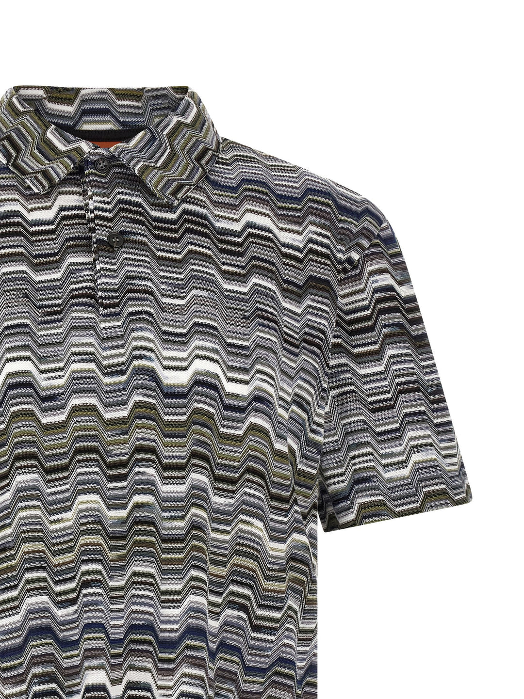 Missoni Irregular Zigzag  Shirt Polo - Verde | aa1274c1e50275c0c7b93311530befb746c69bef