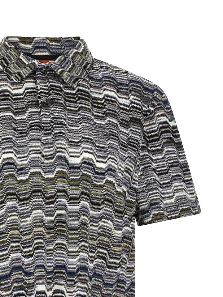 Missoni Irregular Zigzag  Shirt Polo - Verde | aa1274c1e50275c0c7b93311530befb746c69bef