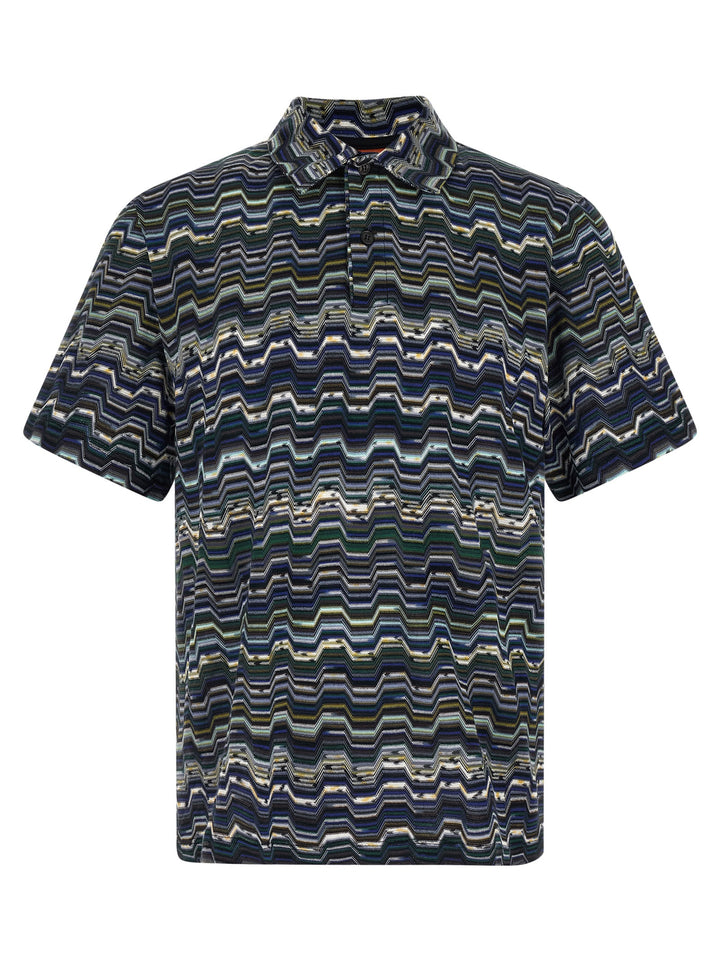 Missoni Zigzag  Shirt Polo - Blu | 172490b2006f4cc659367e79505f62da1bfa02c9