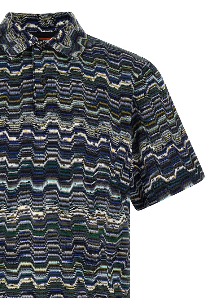 Missoni Zigzag  Shirt Polo - Blu | b2962b570c9f0d8a395209d5a69a34bd4c083a72