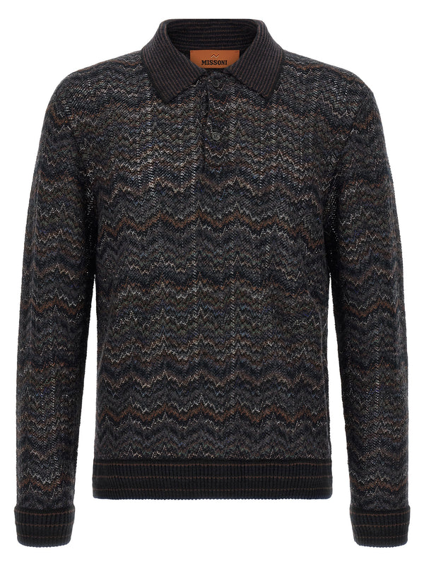 Knitted Polo Shirt Maglioni Multicolor
