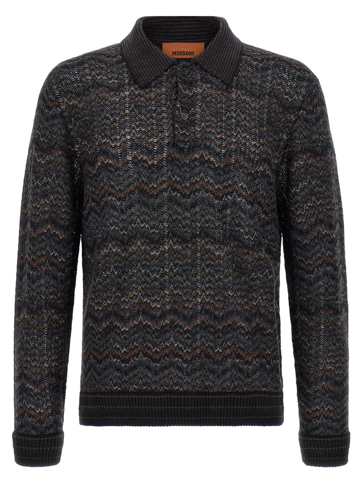 Missoni Knitted Polo Shirt Maglioni - Multicolor | 923f9050fad7b32fbb867bd26197ecbd15c63c53