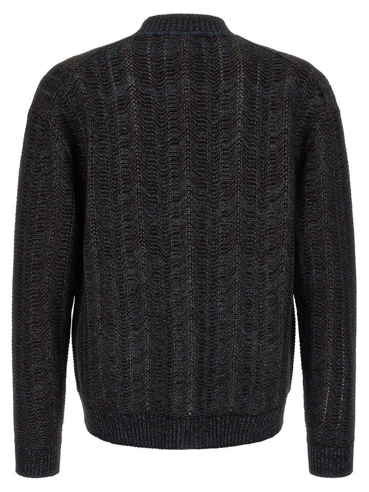 Missoni Greek Pattern Cardigan Maglioni - Blu | cfcac17a8b100125cdc3132598322dd42f645847