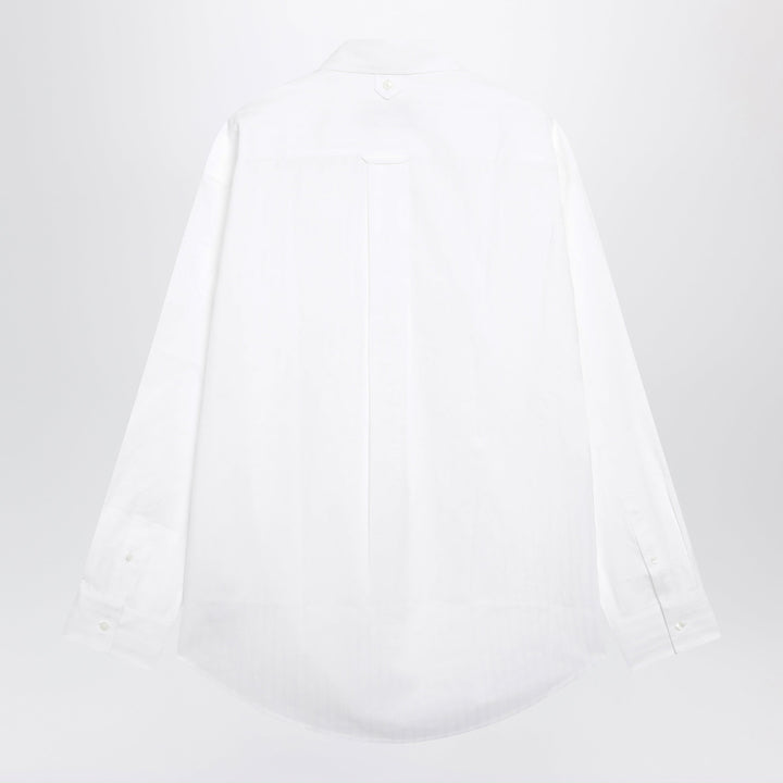 Ami Paris Chemise En Popeline De Coton Blanc Coupe Large
