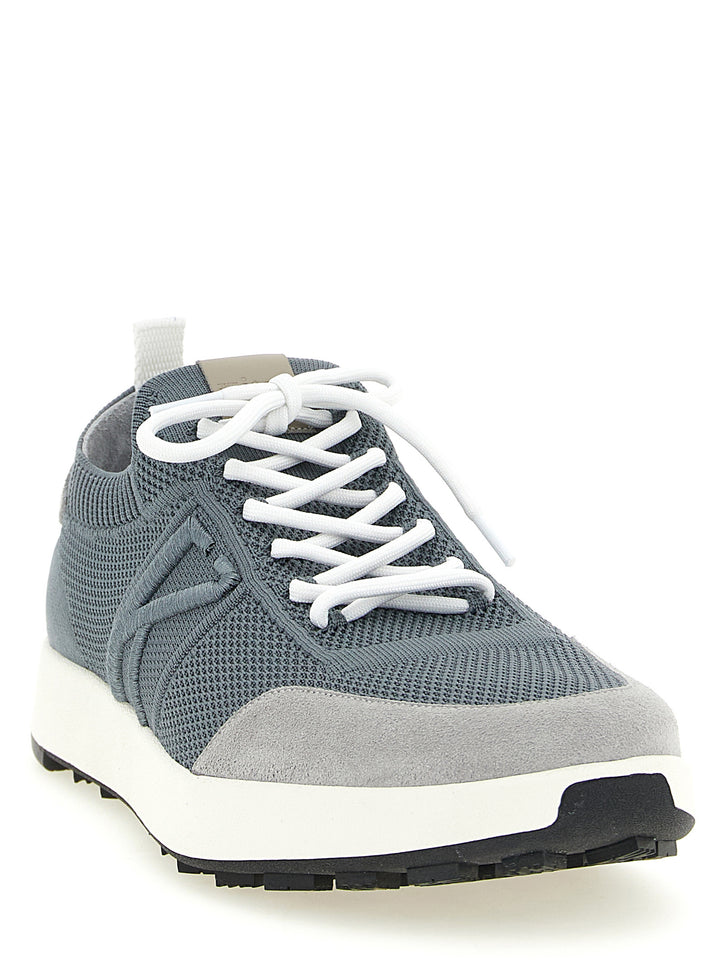 Kiton Technical Cotton Sneakers - Grigio | 6732a77d31f1bcefd2a14f80050d717f626bdca4