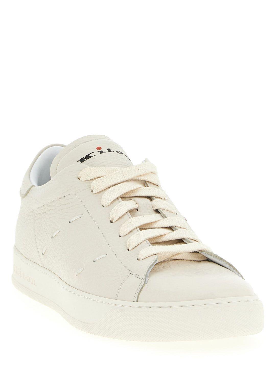 Kiton Leather Sneakers - Bianco | 67bdf7d448ef3b79922027dde3c85bd1cc167c63