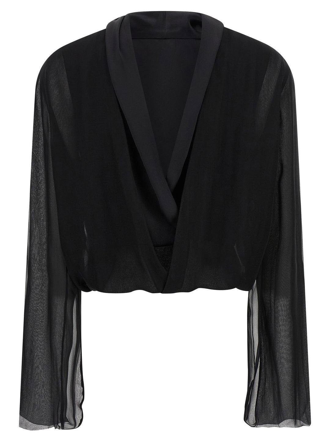 Alberta Ferretti Chiffon Shirt Camicie - Nero | 30a8f481015bb6ca633eff92084b58fd19f4c172