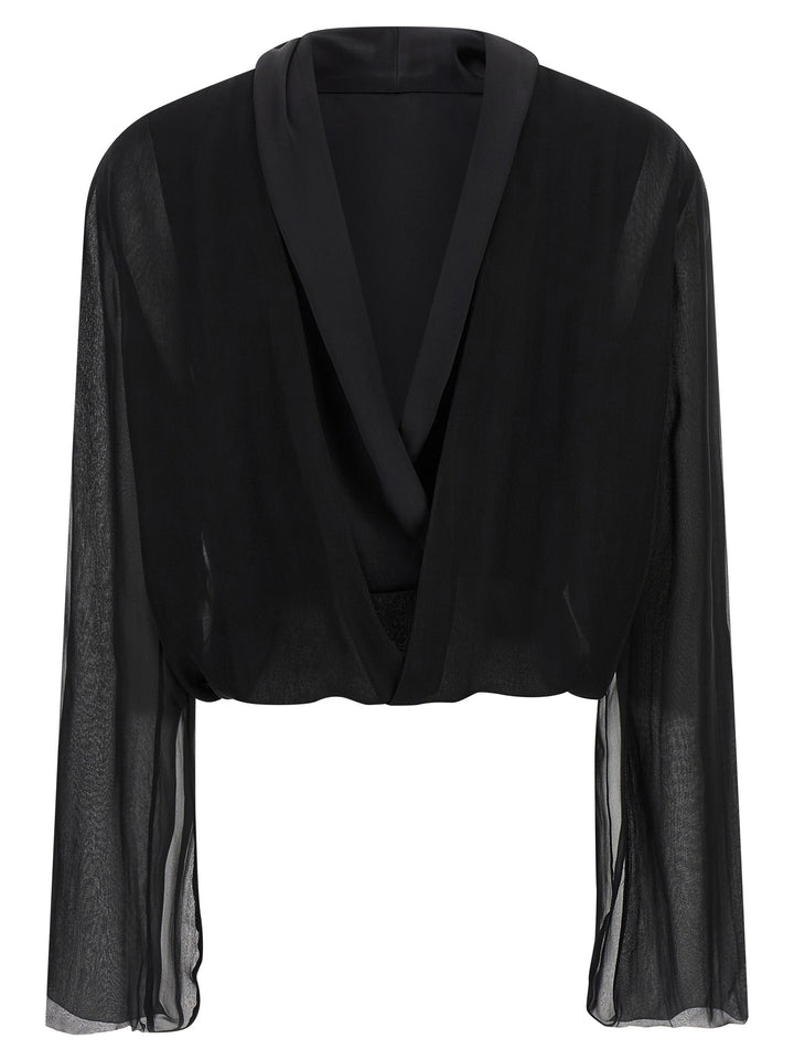 Alberta Ferretti Chiffon Shirt Camicie - Nero | 30a8f481015bb6ca633eff92084b58fd19f4c172