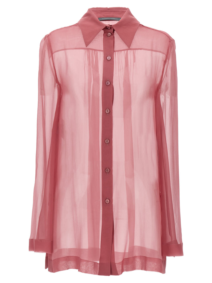Transparent Silk Shirt Camicie Rosa