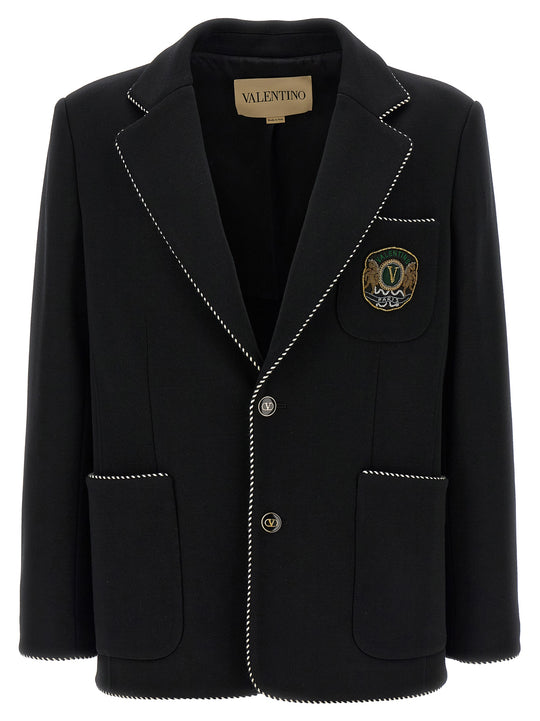 Valentino Garavini Single-Breasted Blazer Nero