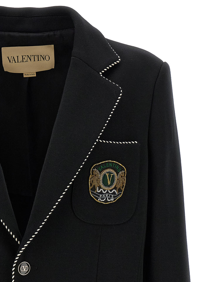 Valentino Garavani Valentino Garavini Single-Breasted Blazer - Nero | e3e4483c70b5ea76180333ce6e6e954a893a1458
