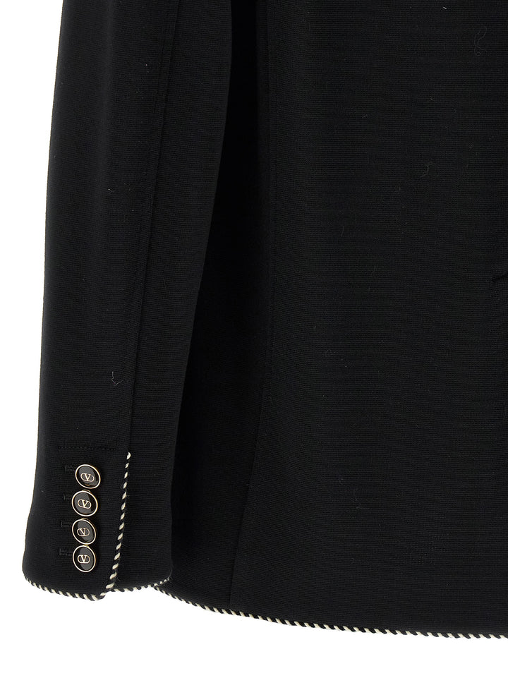 Valentino Garavani Valentino Garavini Single-Breasted Blazer - Nero | 7a66d8b7f3d35a61fa54204ece21f07b1f0d09c0