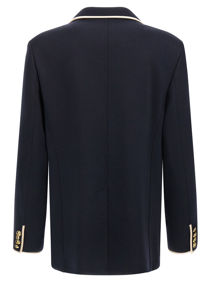 Valentino Garavani Valentino Garavani Double-Breasted Blazer - Blu | f3dcc13c7101fd3caf22f7a40ad2f326254cc849