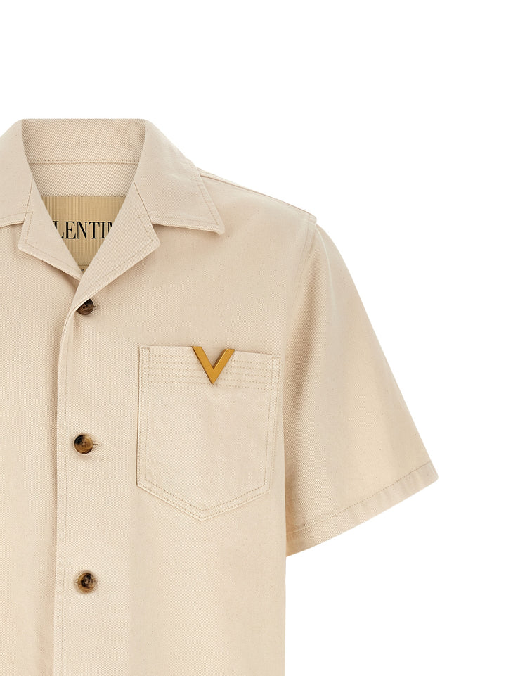 Valentino Garavani Valentino Garavani Vgold Shirt Camicie - Beige | 01822c198334347e7867fc1d1503f4dbc9409e7d