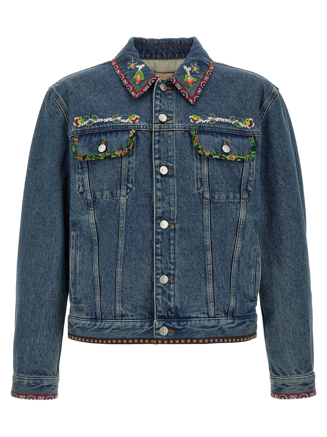 Valentino Garavani Valentino Garavani Denim Jacket Puffer Jackets - Blu | 927c3aba9b9f35af33d00196c96c2670a8600396