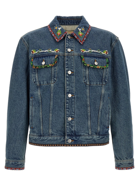 Valentino Garavani Denim Jacket Puffer Jackets Blu