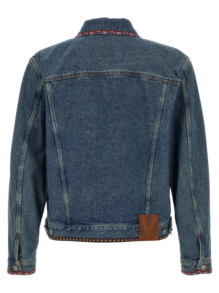 Valentino Garavani Valentino Garavani Denim Jacket Puffer Jackets - Blu | e541e7393ccce648470c59477755b09e4aaa8551