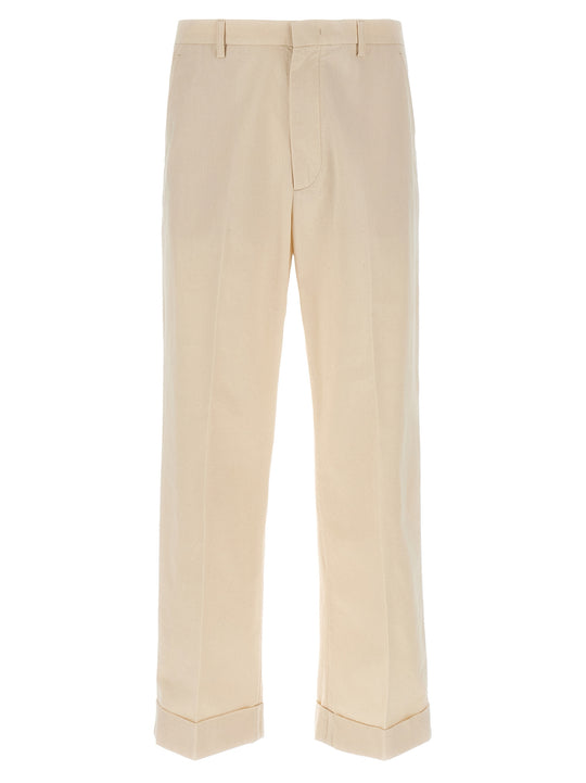 Valentino Garavani Turn-Up Trousers Pantaloni Beige