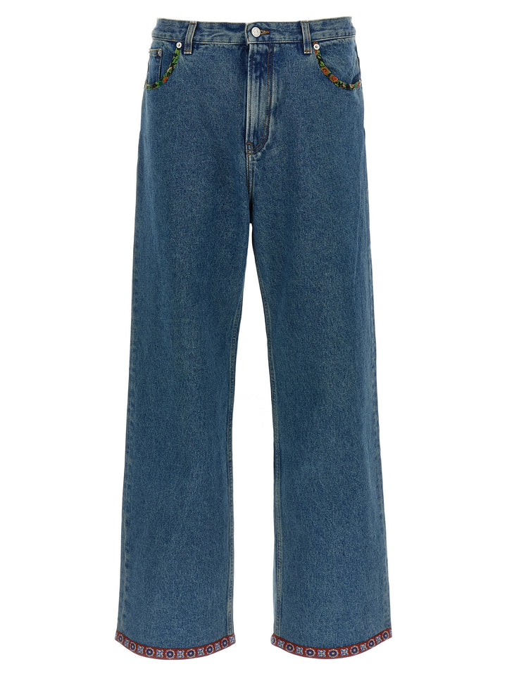 Valentino Garavani Valentino Garavani Floral Insert Jeans - Blu | 9a2532cd56e9f6cc48cc3a8c8371db6583a18b56