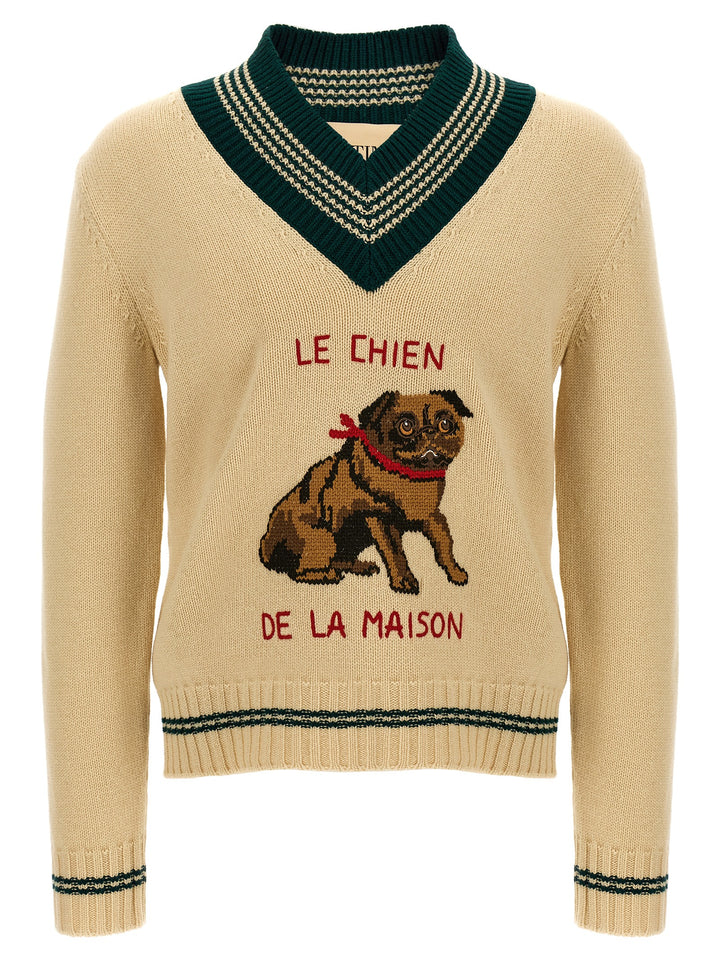 Valentino Garavani Le Chien De La Maison Maglioni - Beige | b8d3fee22b206a51e9a89136603bb8aa1c9827f5