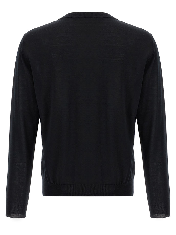 Valentino Garavani Valentino Garavani Logo Embroidery Sweater Maglioni - Nero | f61e3be31fb6e6b5ebc3f9b871137976e736ecaf