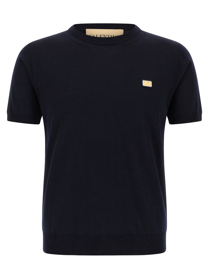 Valentino Garavani Valentino Garavani Vlogo Signature Jersey Maglioni - Blu | cc97c10e42b0ad6e6839fa243f44553d645b5068