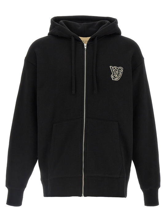 Valentino Garavani Hoodie Vg Patch Felpe Nero
