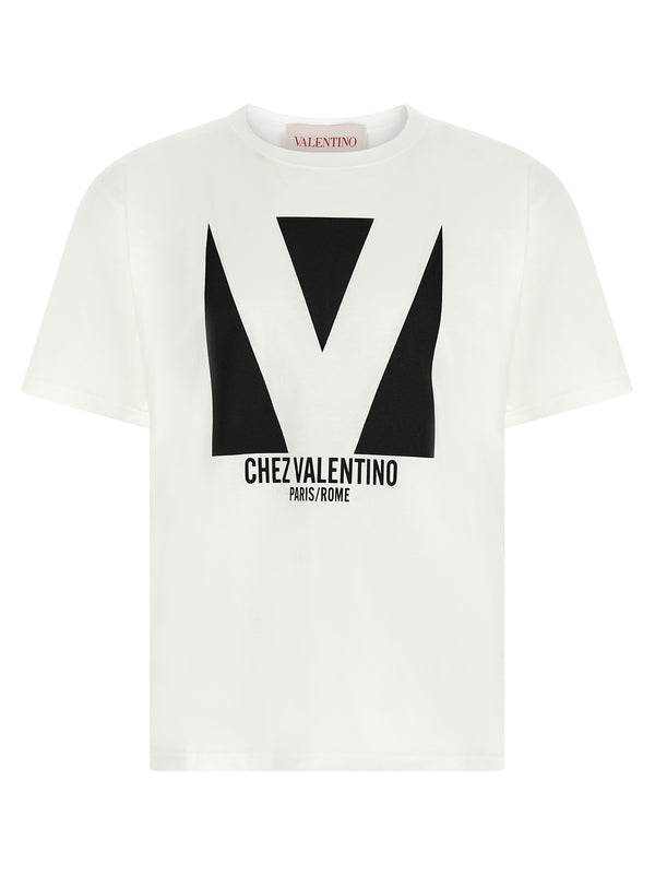 Chez Valentino T Shirt Bianco/Nero