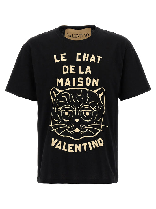 Le Chat De La Maison T Shirt Nero