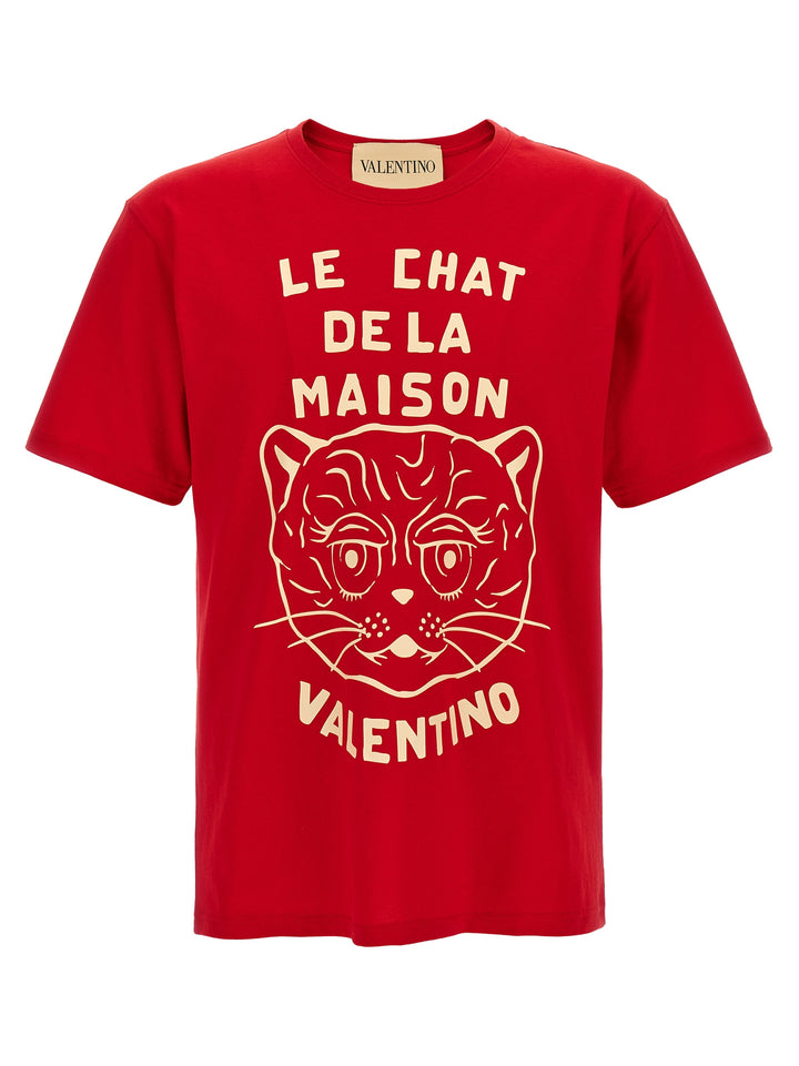 Valentino Garavani Le Chat De La Maison T shirt - Rosso | 4bae625e3a442b87f0c76c0a1dae8083bbd3b668