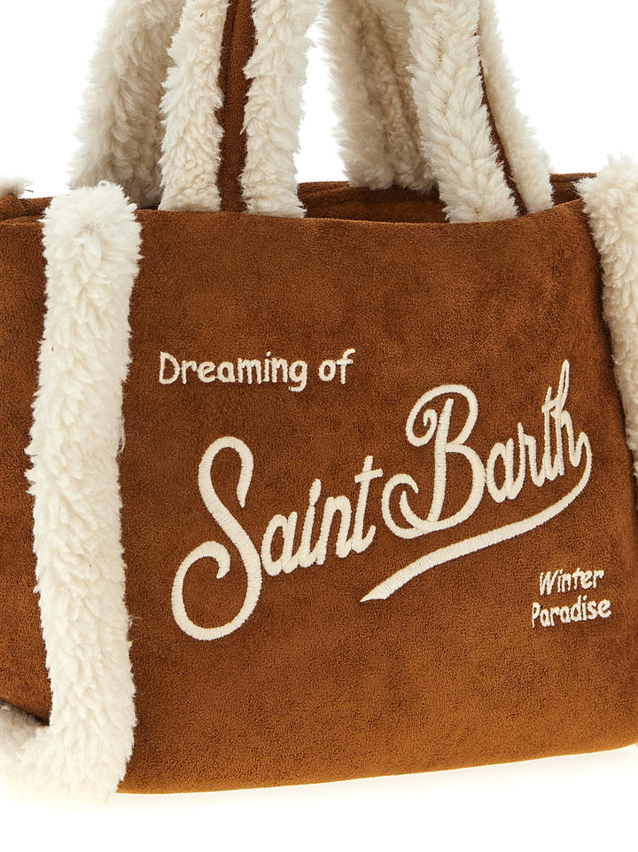Mc2 Saint Barth Vanity Mini Shearling Borse a Mano - Marrone | 8113968a8d4a6a75de9a16726e5235215771cf52