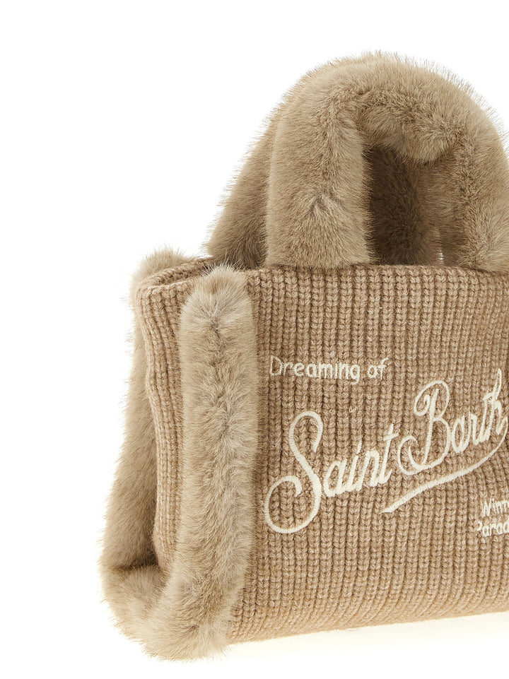 Mc2 Saint Barth Vanity Mini Shearling Rib Borse a Mano - Beige | 7bdd0640a2ac7a7e89d7a9dad7af44a8382fb0ef
