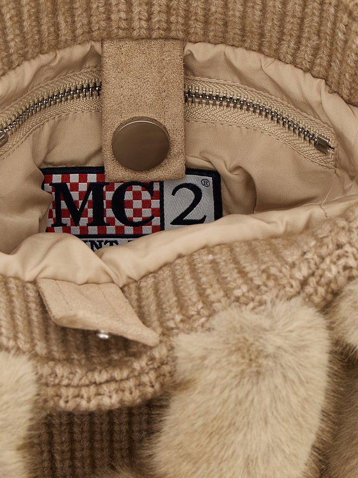 Mc2 Saint Barth Vanity Mini Shearling Rib Borse a Mano - Beige | ecdc5ccafed20f20c5af5848347a7acbea15bc2a