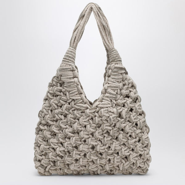 Vannifique Crystal Bag In Ivory Velvet