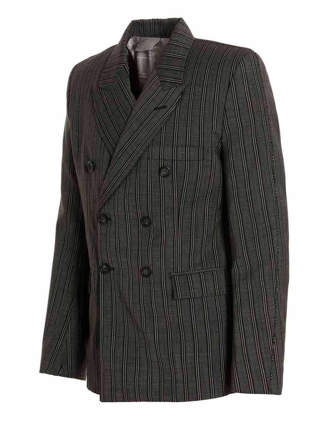 Vtmnts Tonal Double Breasted Tailored Blazer - Nero | 26795e5ce1fe6647c8dd6350209e83631b229507