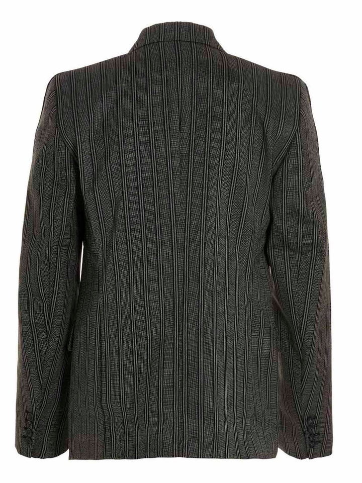 Vtmnts Tonal Double Breasted Tailored Blazer - Nero | 340838681620e0dabebf0e34640b1c1a0cb2192f